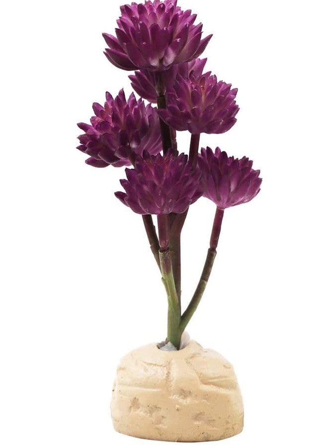 KERUIDENG Reptile Plants Artificial Terrarium Plants Reptile Plastic Plants for Reptile Habitats with Base -Purple… - Image 1